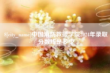 钦州中国消防救援学院2024年录取分数线是多少