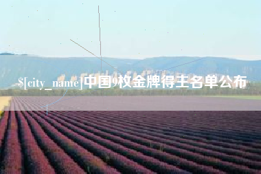 钦州中国9枚金牌得主名单公布