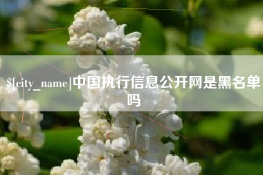 钦州中国执行信息公开网是黑名单吗