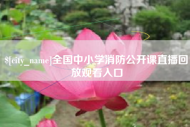 钦州全国中小学消防公开课直播回放观看入口