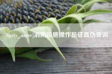 钦州消防设施操作员证真伪查询