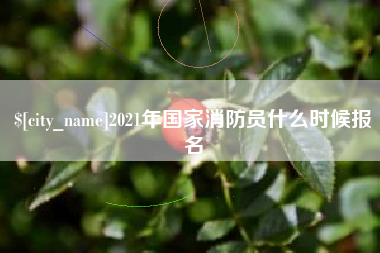 钦州2021年国家消防员什么时候报名