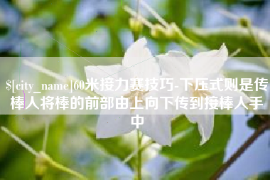 钦州60米接力赛技巧-下压式则是传棒人将棒的前部由上向下传到接棒人手中